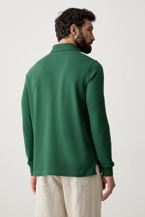 Tommy Hilfiger longsleeve męski z bawełną zielony MW0MW20183