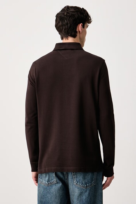 Tommy Hilfiger Longsleeve męski z bawełną brązowy MW0MW20183