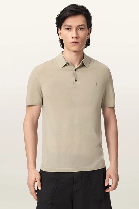 AllSaints polo męskie wełniane MODE beżowe M086KB