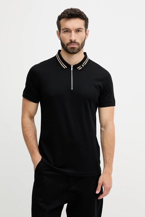 Karl Lagerfeld polo de bumbac culoarea negru, uni, 553201.745004