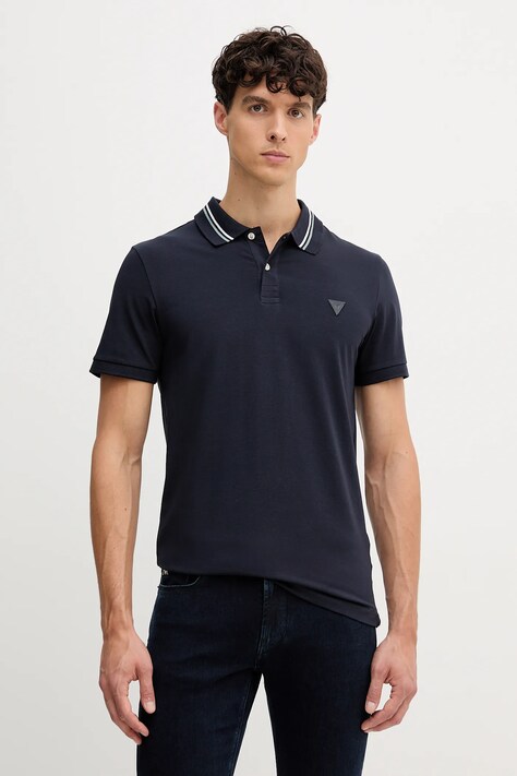 Polo tričko Guess NOLAN pánské, tmavomodrá barva, M5YP66 J1314