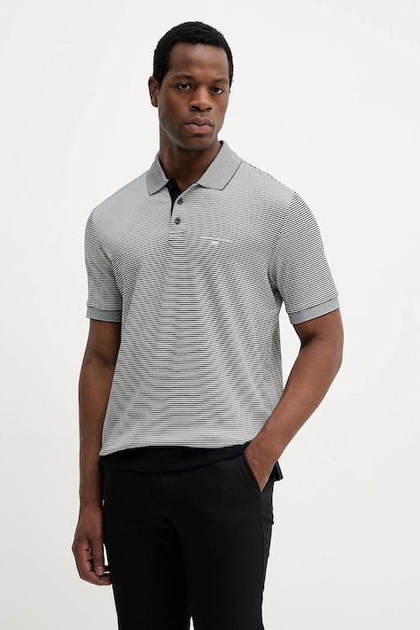 Armani Exchange polo de bumbac culoarea bleumarin, cu imprimeu, XM000995 AF15917