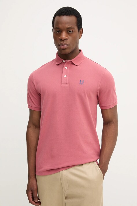 Hackett London polo bawełniane męski kolor czerwony gładki HM5600001