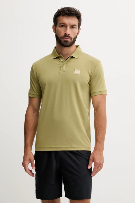 EA7 Emporio Armani polo męski kolor zielony gładki AF10373.7M000901