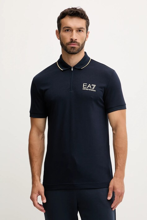 EA7 Emporio Armani poló sötétkék, nyomott mintás, AF13739.7M000669