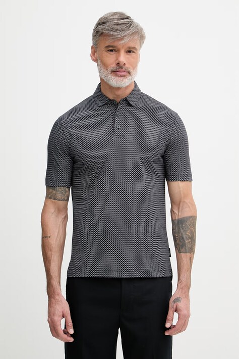 Armani Exchange polo męskie bawełniane granatowe XM000735 AF10356