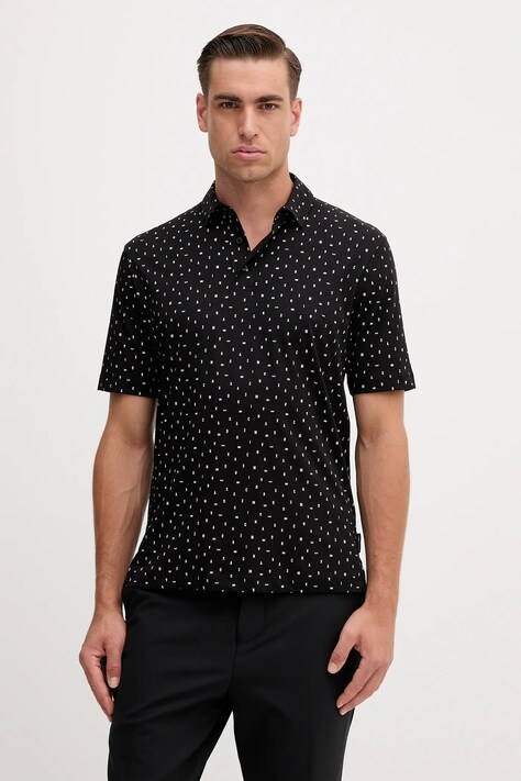 Бавовняне поло Armani Exchange колір чорний візерунок XM000735 AF10356