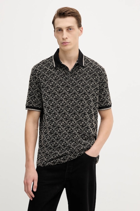 Хлопковое поло Armani Exchange цвет чёрный узор XM001883 AF10356