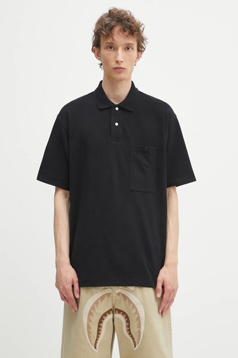 Human Made polo bawełniane męski kolor czarny gładki HM29CS025