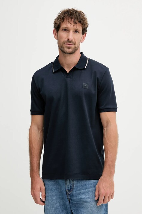 Marc O'Polo polo bawełniane kolor granatowy gładki 526203453080