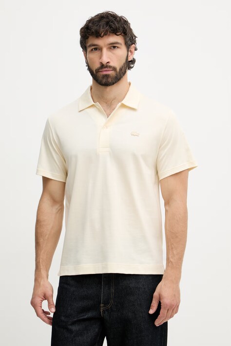 Lacoste polo męskie bawełniane beżowe DH5928