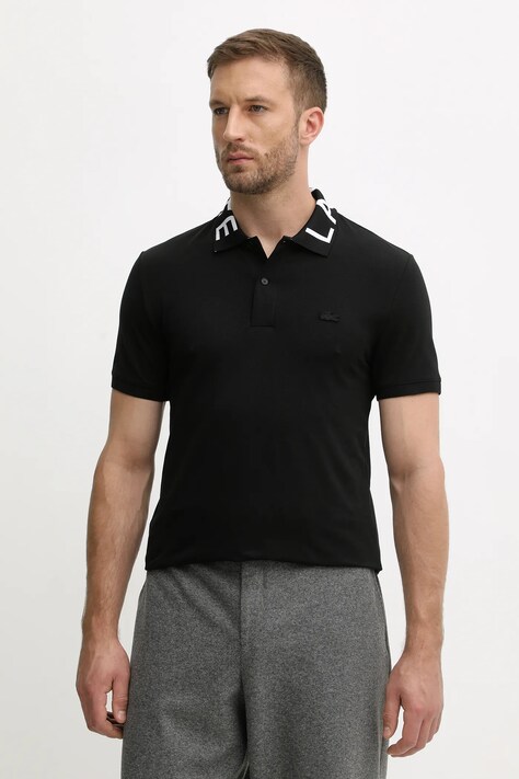 Lacoste polo męski kolor czarny gładki PH9538