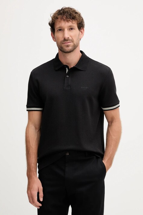 Joop! polo męski kolor czarny gładki 30046012