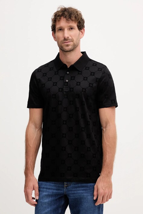 Joop! polo bawełniane męski kolor czarny z aplikacją 30046986
