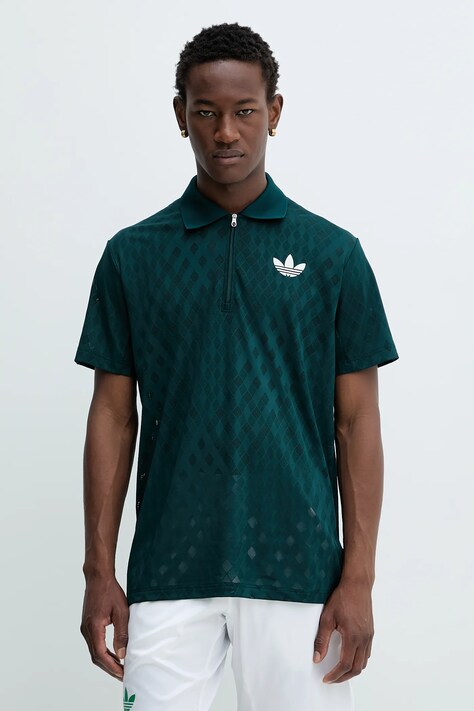 Πόλο adidas Originals Polo Pro χρώμα: πράσινο, JY4848