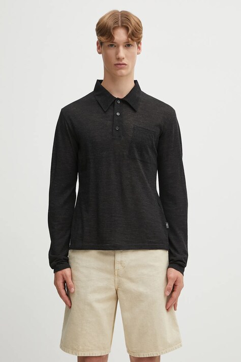 MM6 Maison Margiela longsleeve wełniany kolor czarny melanżowy SH2GL0004.M20123.899
