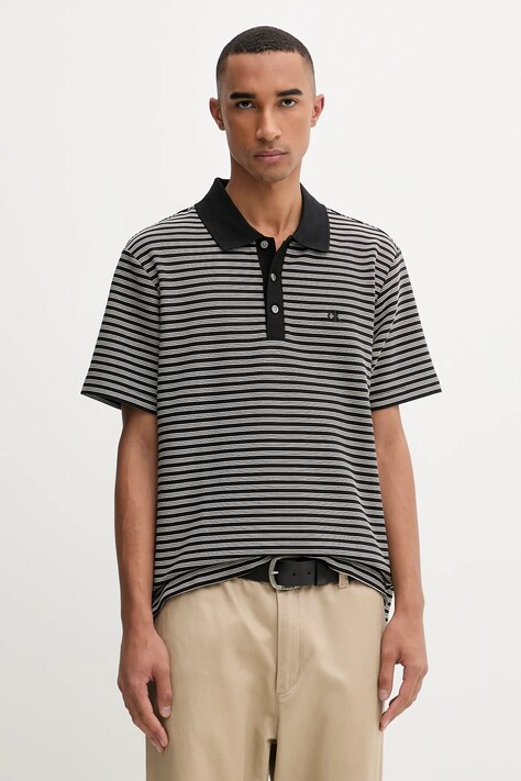 Polo majica Calvin Klein boja: crna, s uzorkom, LV04LD205G