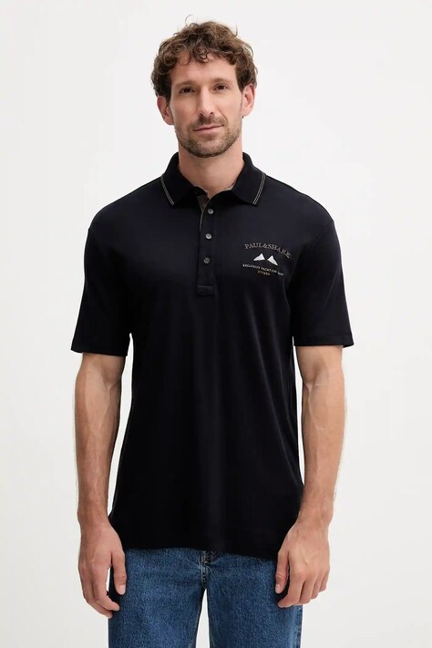 Paul&Shark polo męski kolor granatowy z aplikacją 15311702
