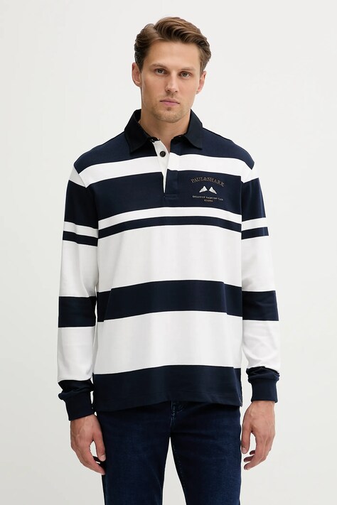 Paul&Shark longsleeve bawełniany Knitwear kolor granatowy wzorzysty 15311712