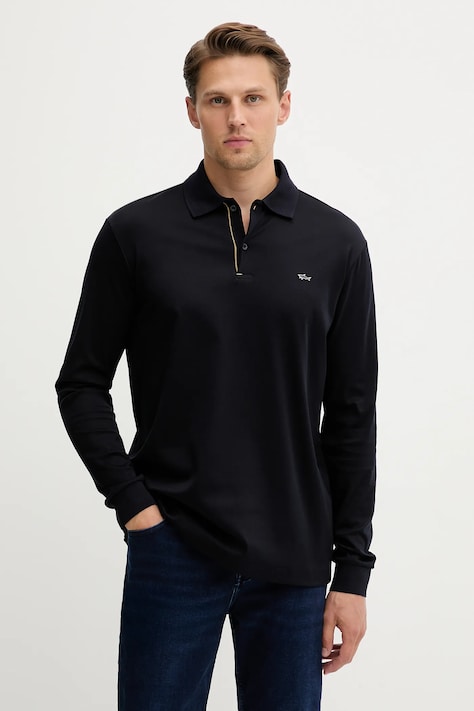 Хлопковый лонгслив Paul&Shark Knitwear цвет синий однотонный 15311727