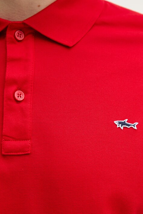 Paul&Shark polo bawełniane Knitwear męski kolor czerwony gładki 99311001