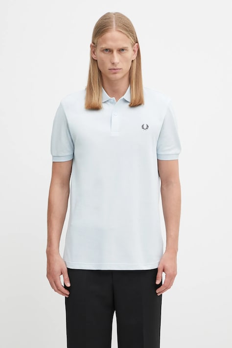 Fred Perry polo bawełniane męski kolor niebieski gładki M6000