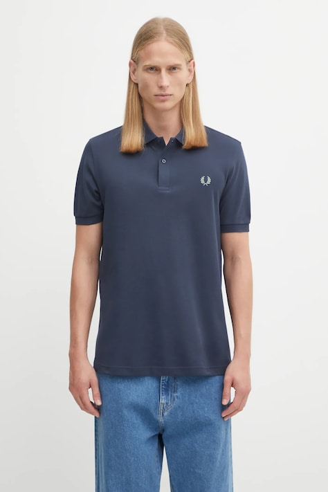 Fred Perry polo bawełniane męski kolor granatowy gładki M6000