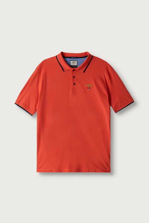 Aeronautica Militare Polo męskie bawełniane pomarańczowe PO1308UP00082