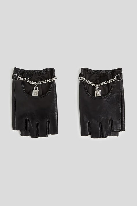 Кожаные перчатки Karl Lagerfeld цвет чёрный A3W33031