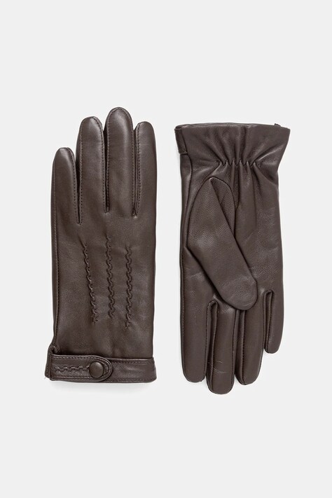 Marciano Guess rękawiczki skórzane damskie kolor brązowy 5BGZ04 9423Z