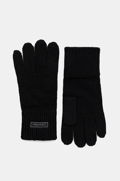 Vlněné rukavice Calvin Klein dámské, černá barva, LV14F8041G