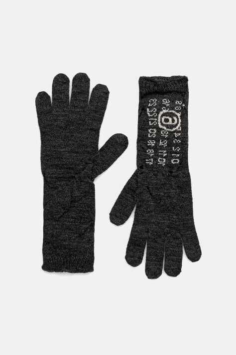 Vlněné rukavice MM6 Maison Margiela dámské, šedá barva, S52TS0043.M13135.855