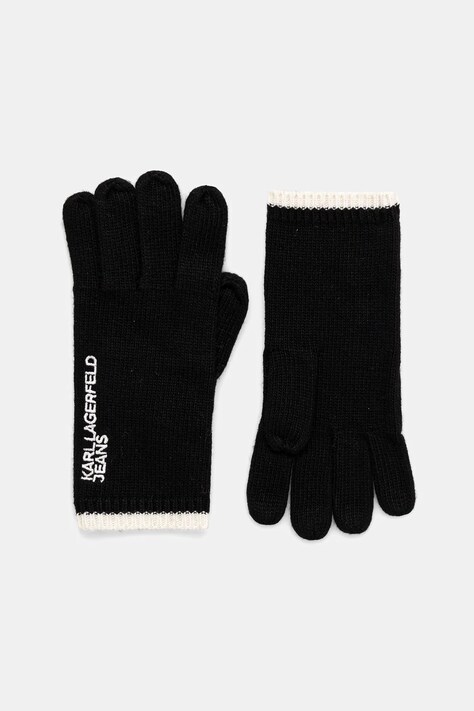 Rukavice s primjesom vune Karl Lagerfeld Jeans boja: crna, A4W33090