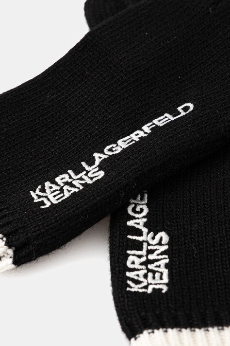 Рукавички з домішкою вовни Karl Lagerfeld Jeans — AW25-RED02K, чорний — фото 2