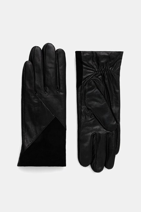 Morgan rękawiczki skórzane damskie kolor czarny 5GUY