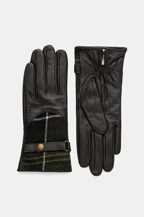 Barbour rękawiczki skórzane damskie kolor brązowy LGL0037