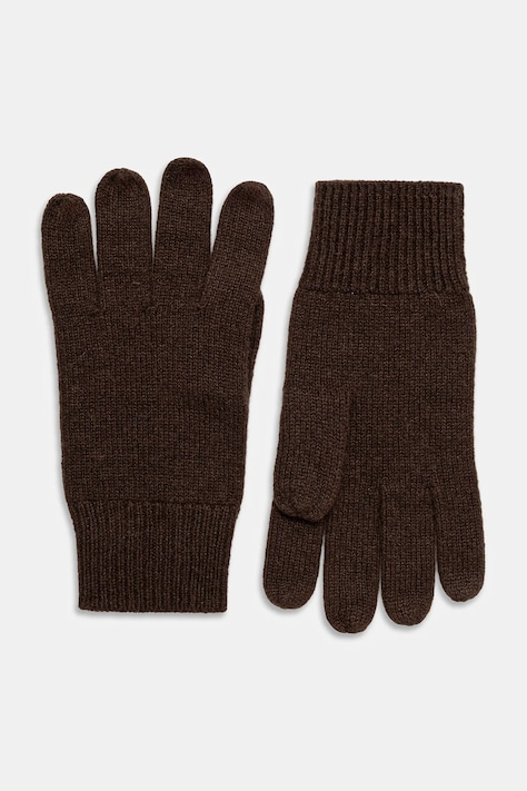 FROM FUTURE rękawiczki kaszmirowe damskie kolor brązowy AGA00837