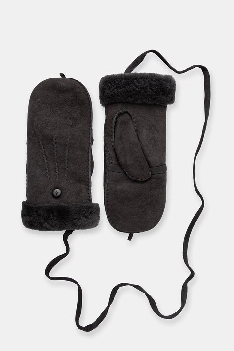 Kožené rukavice Emu Australia dámské, šedá barva, W7019