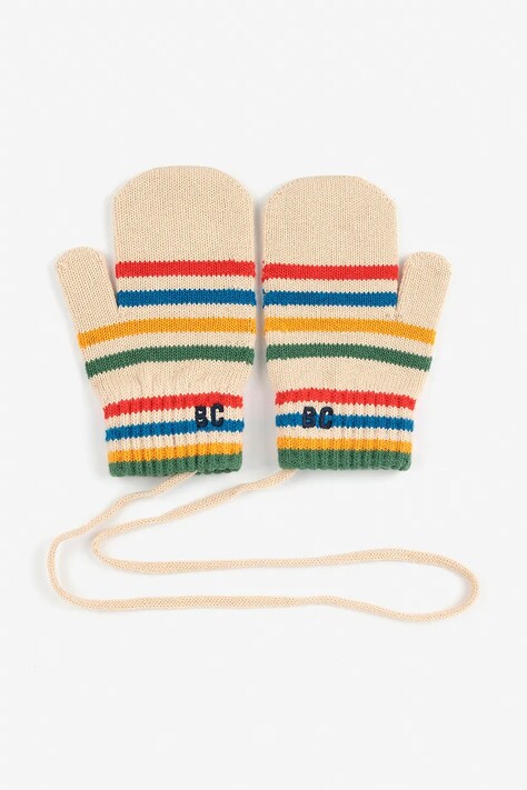 Bobo Choses rękawiczki bawełniane dziecięce Tic Tac Toe kolor beżowy 225AH016