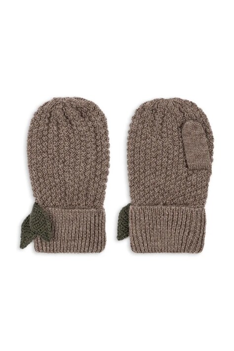 Konges Sløjd rękawiczki wełniane dziecięce FRUITY MITTENS kolor zielony KS103468