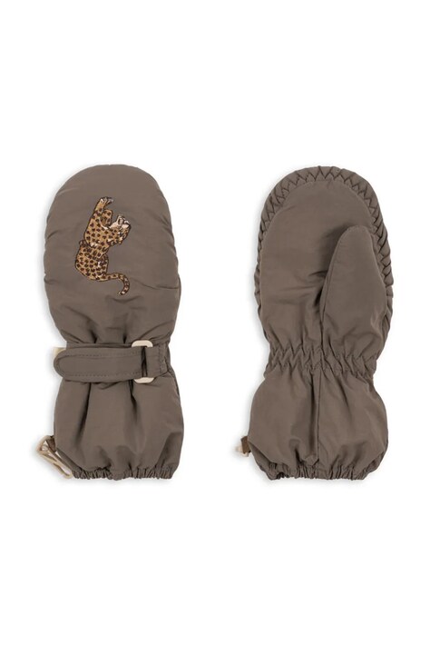 Παιδικά γάντια Konges Sløjd JUNO MITTENS χρώμα: καφέ, KS103487