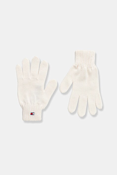 Tommy Hilfiger mănuși de bumbac culoarea alb, AU0AU01657