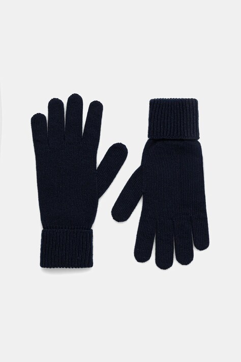 Bally rękawiczki wełniane męskie kolor granatowy MGL00P