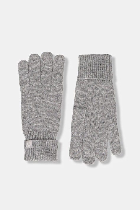 Kašmírové rukavice Calvin Klein šedá farba, LV14D8016G
