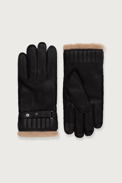 Barbour Rękawiczki męskie skórzane beżowe MGL0013