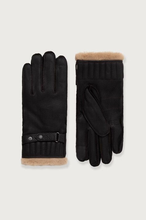Barbour Rękawiczki męskie skórzane beżowe MGL0013