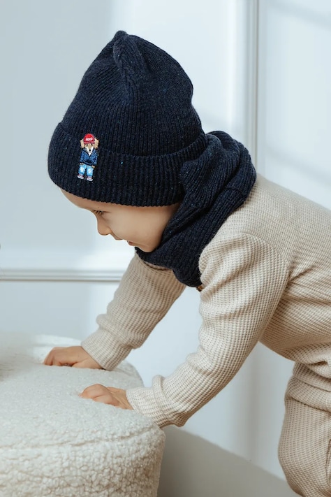 Jamiks sciarpa con lana bambini THEO colore blu JZI232