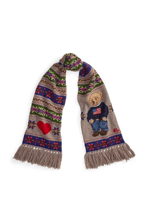Vlněná šála Polo Ralph Lauren dámská, více barev, vzorovaná, 455981438