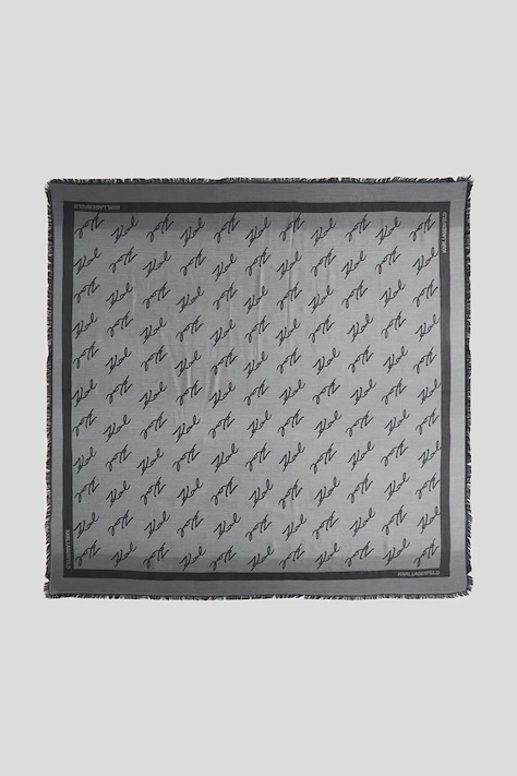 Karl Lagerfeld eșarfă K/MONOGRAM culoarea negru, A3W33048