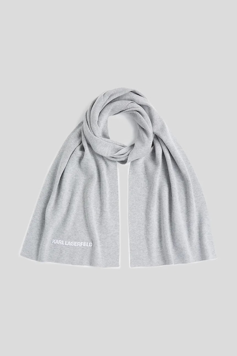 Šála Karl Lagerfeld K/ESSENTIAL dámská, šedá barva, A3W33144